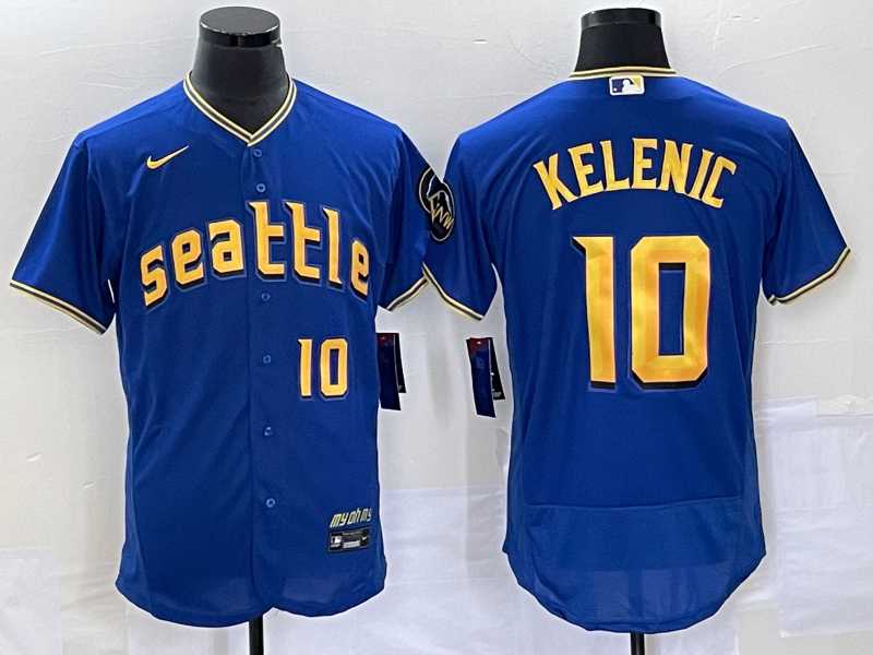 Men's Seattle Mariners #10 Jarred Kelenic Number Blue 2023 City Connect Flex Base Stitched Jerseys,We sell and wholesale Men's Seattle Mariners #10 Jarred Kelenic Number Blue 2023 City Connect Flex Base Stitched Jerseys on line form chian!
